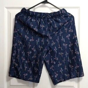 City Streets navy flamingo swim trunks, large 14/16